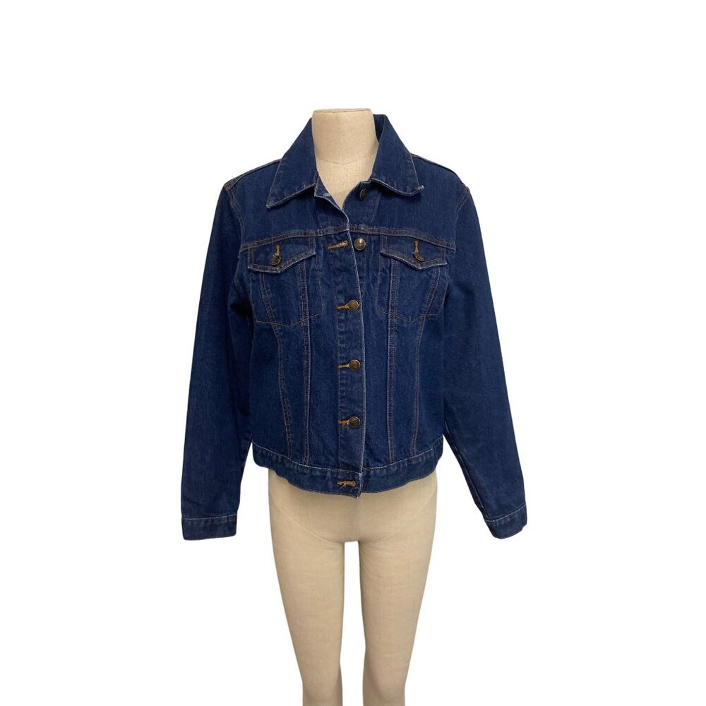 Vintage Originals Denim Jacket Medium Wash Blue Button Down Jean Jacket